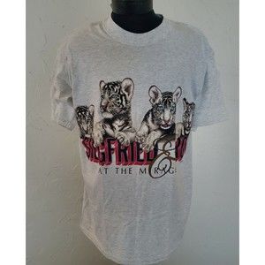 NWT Vintage Las Vegas Siegfried & Roy Front & Back Tiger Print T Shirt Size L